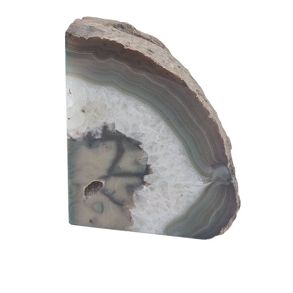 Natural Agate Geode Crystal Interior Polished Edges Mineral Geology Vintage - Picture 3 of 10